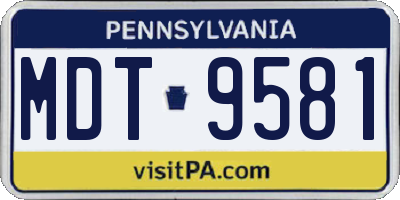 PA license plate MDT9581