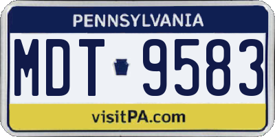 PA license plate MDT9583