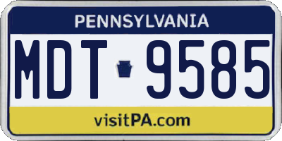 PA license plate MDT9585