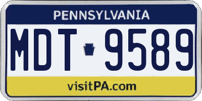 PA license plate MDT9589