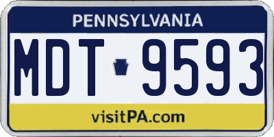 PA license plate MDT9593