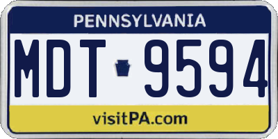 PA license plate MDT9594