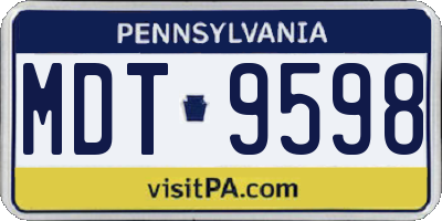 PA license plate MDT9598