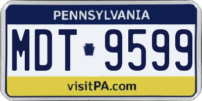 PA license plate MDT9599