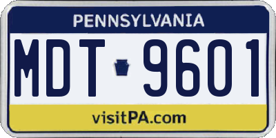 PA license plate MDT9601
