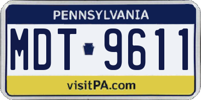 PA license plate MDT9611
