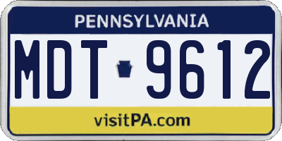 PA license plate MDT9612