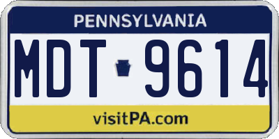PA license plate MDT9614