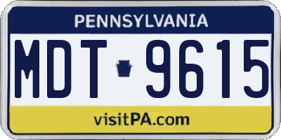 PA license plate MDT9615