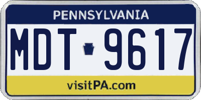 PA license plate MDT9617