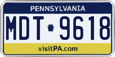 PA license plate MDT9618