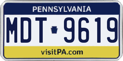 PA license plate MDT9619