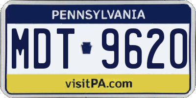 PA license plate MDT9620
