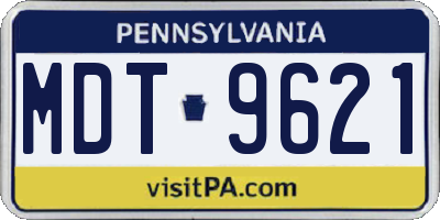 PA license plate MDT9621