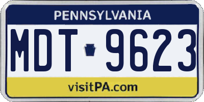 PA license plate MDT9623