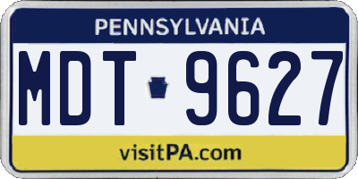 PA license plate MDT9627