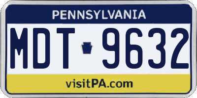 PA license plate MDT9632