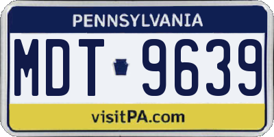 PA license plate MDT9639