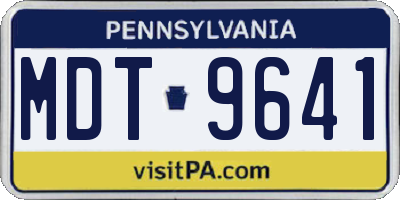 PA license plate MDT9641