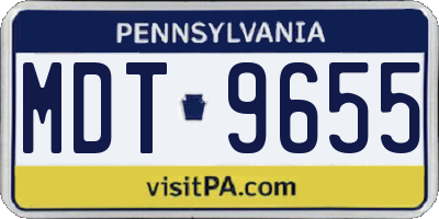 PA license plate MDT9655