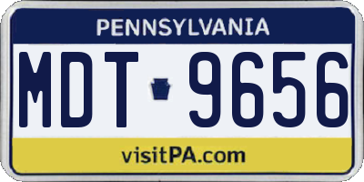 PA license plate MDT9656