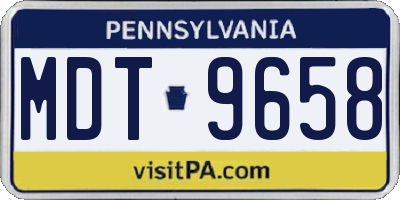 PA license plate MDT9658