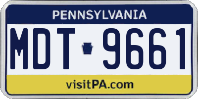 PA license plate MDT9661