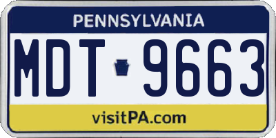 PA license plate MDT9663