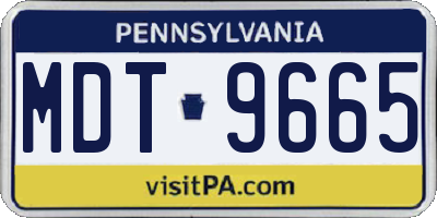 PA license plate MDT9665
