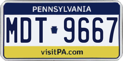 PA license plate MDT9667