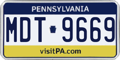 PA license plate MDT9669