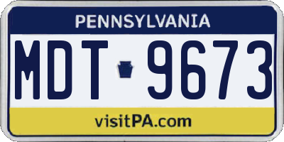 PA license plate MDT9673