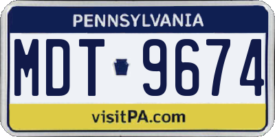 PA license plate MDT9674
