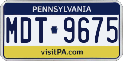 PA license plate MDT9675