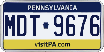 PA license plate MDT9676