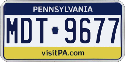 PA license plate MDT9677