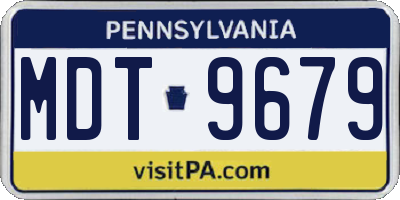 PA license plate MDT9679