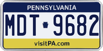 PA license plate MDT9682