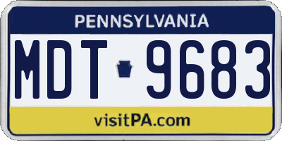 PA license plate MDT9683