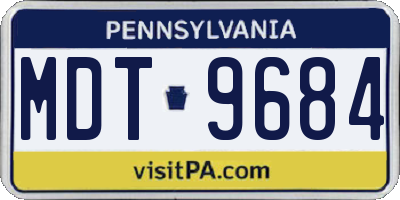 PA license plate MDT9684