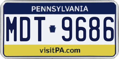 PA license plate MDT9686