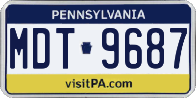 PA license plate MDT9687