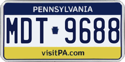 PA license plate MDT9688