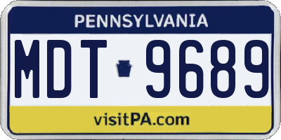 PA license plate MDT9689