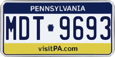PA license plate MDT9693