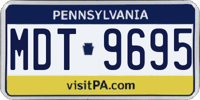 PA license plate MDT9695