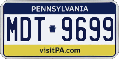 PA license plate MDT9699