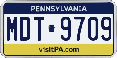 PA license plate MDT9709
