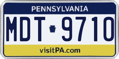 PA license plate MDT9710