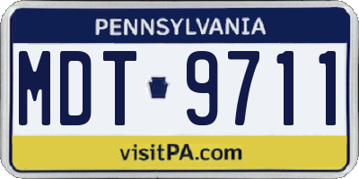 PA license plate MDT9711